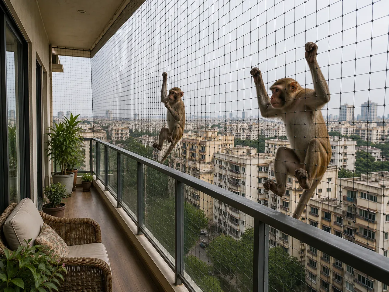 Monkey Safety Nets Installed by Lakshmi Enterprises